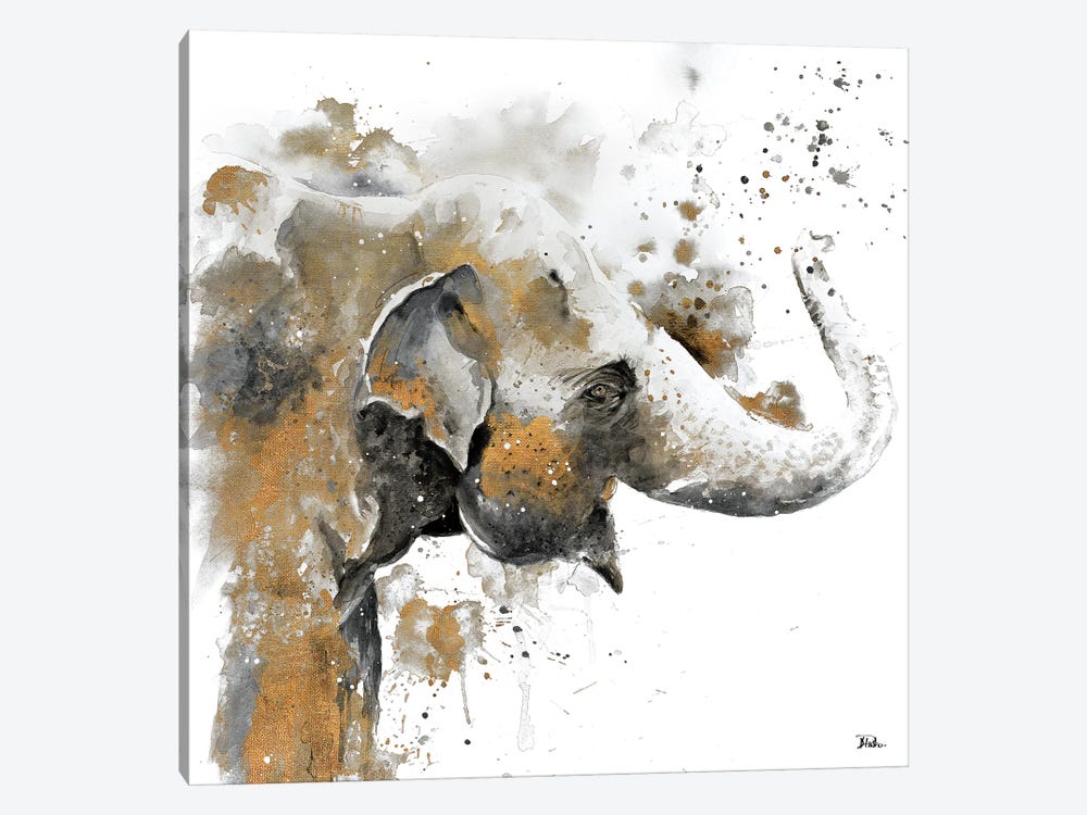 Water Elephant with Gold by Patricia Pinto 1-piece Canvas Art Print