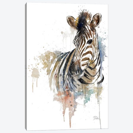 Water Zebra Canvas Print #PPI333} by Patricia Pinto Canvas Artwork