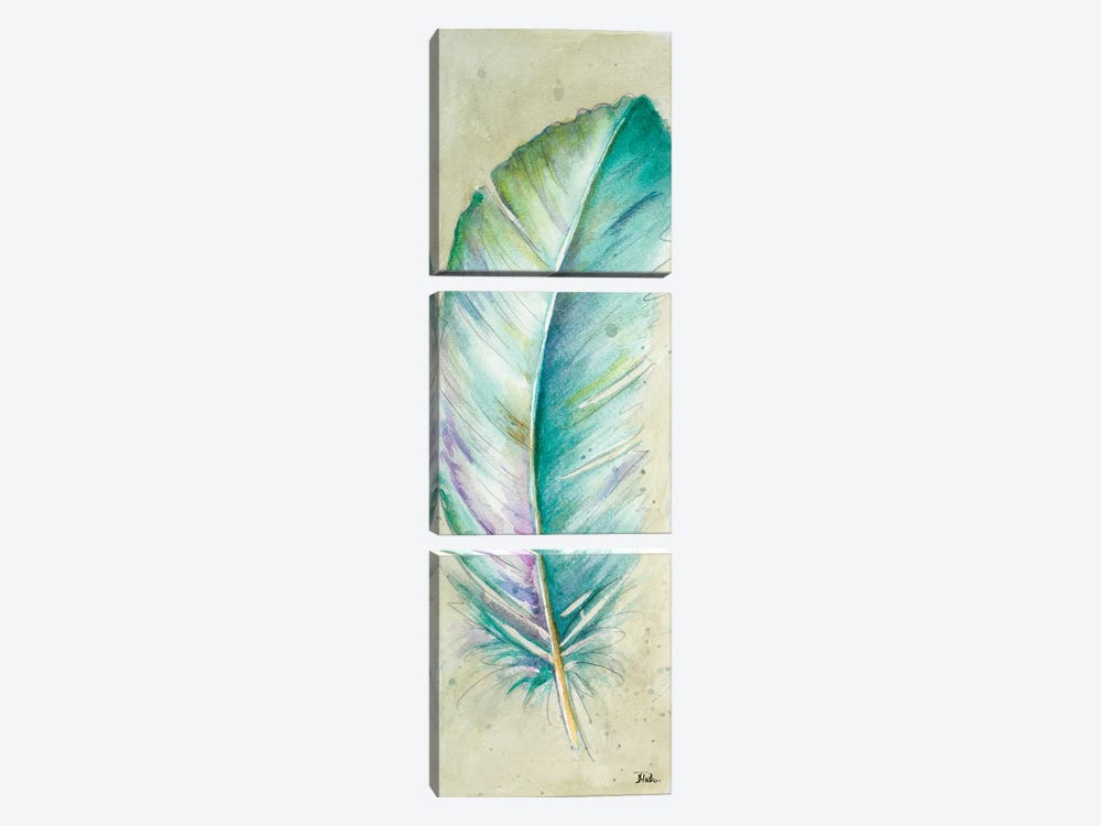 Watercolor Feather II by Patricia Pinto 3-piece Canvas Art Print