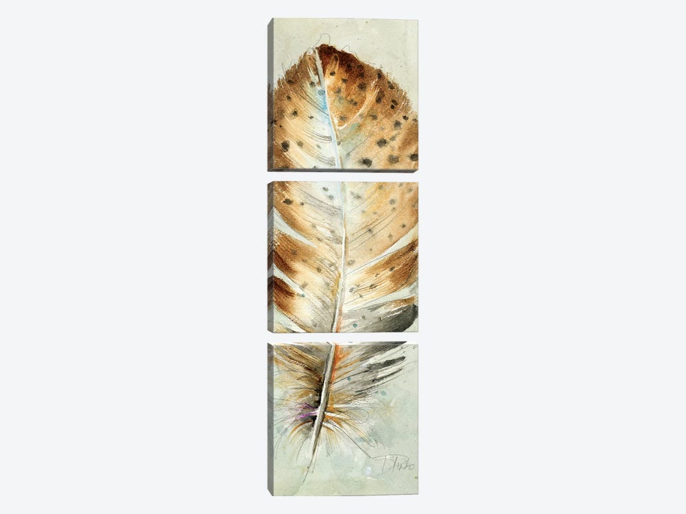 Watercolor Feather III by Patricia Pinto 3-piece Canvas Wall Art