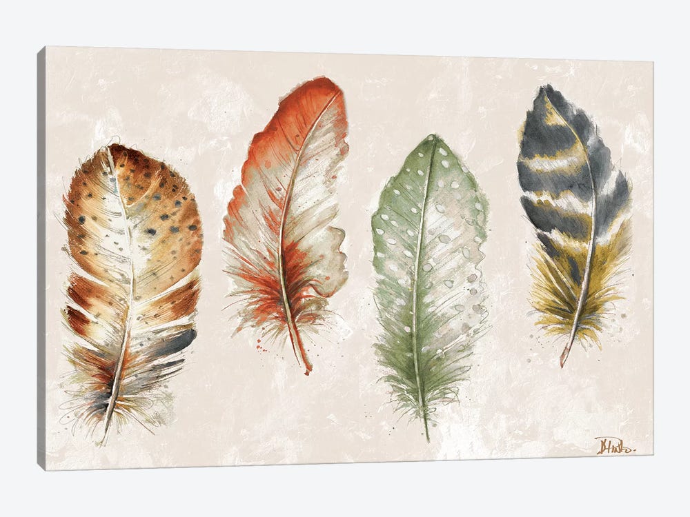 Watercolor Feathers by Patricia Pinto 1-piece Canvas Artwork