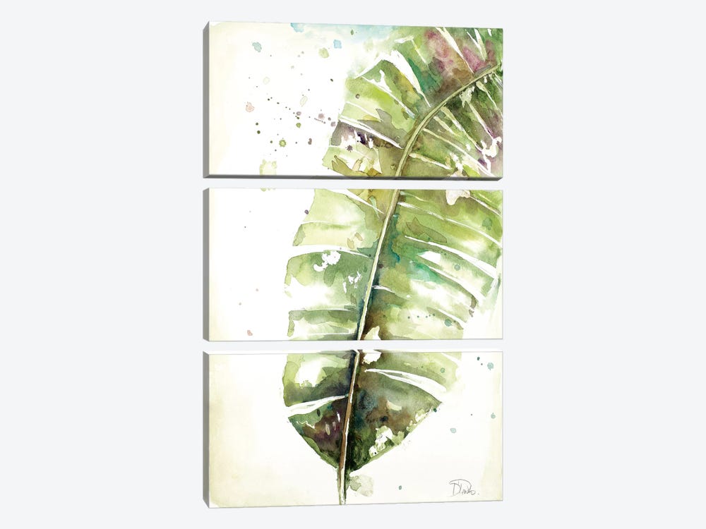 Watercolor Plantain Leaves II 3-piece Canvas Art Print
