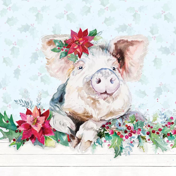 Holiday Little Piggy by Patricia Pinto wall art