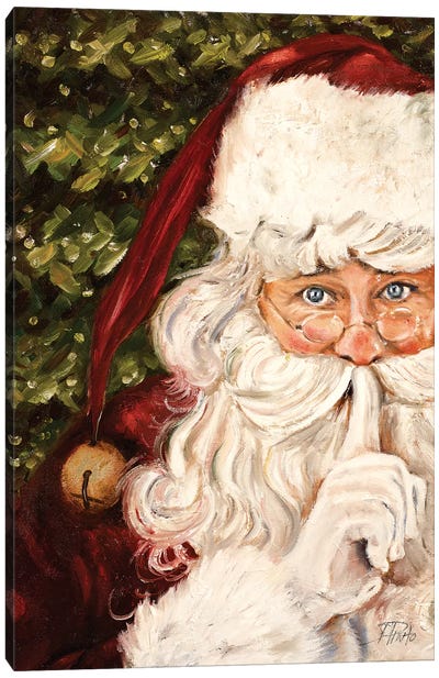 Secret Santa Canvas Art Print - Christmas Art