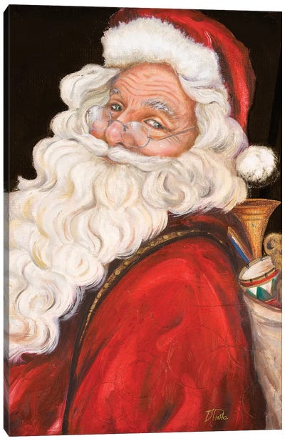 Smiling Santa Canvas Art Print - Santa Claus Art