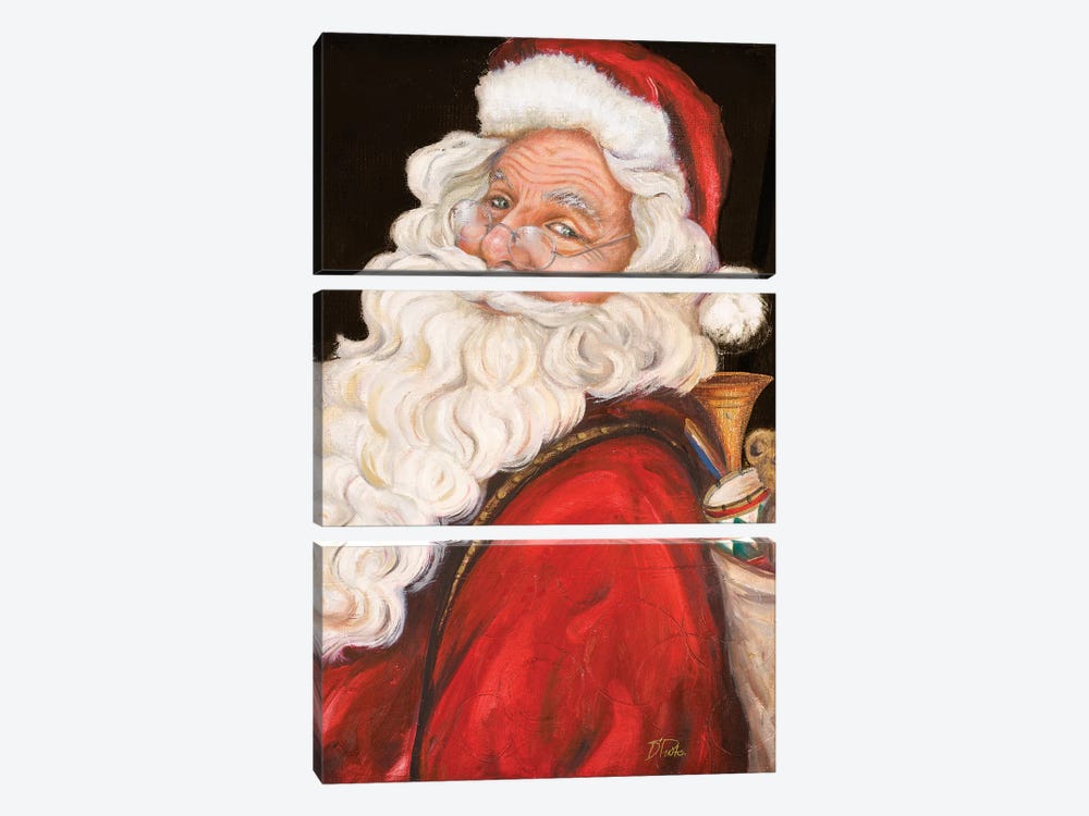 Smiling Santa by Patricia Pinto 3-piece Art Print
