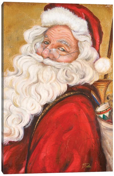 Smiling Santa Canvas Art Print - Santa Claus Art