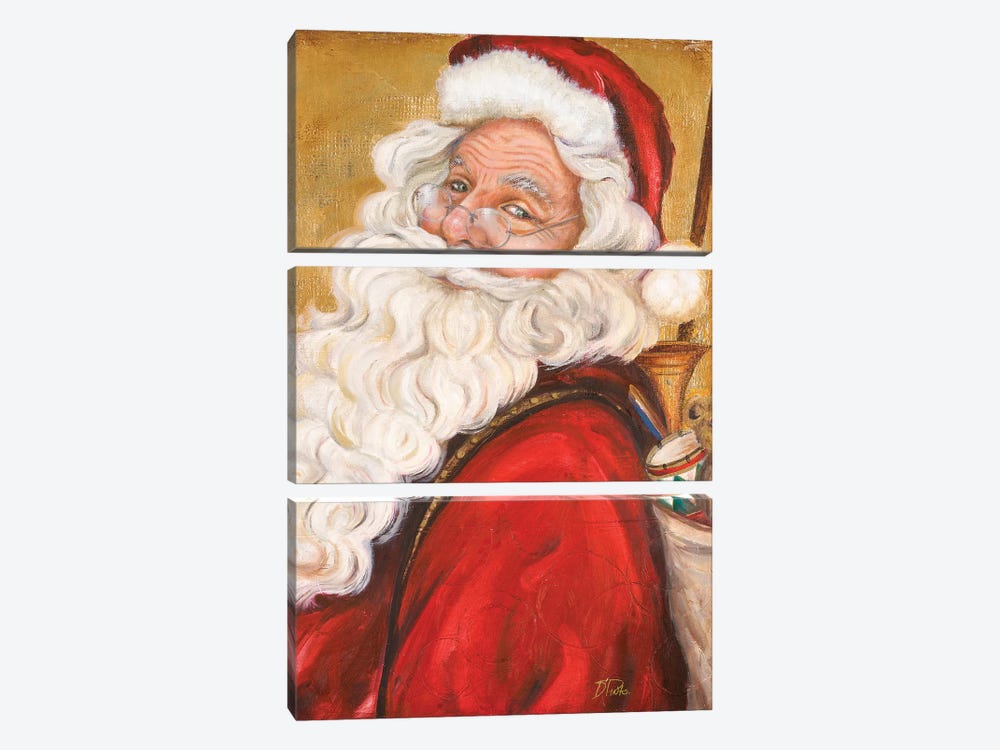 Smiling Santa by Patricia Pinto 3-piece Canvas Artwork
