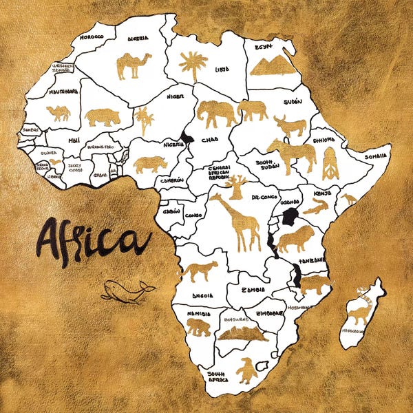 Kids Map Art: Africa Map by Patricia Pinto
