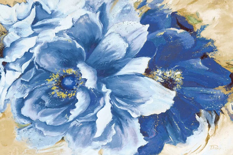 Beautiful Peonies In Indigo by Patricia Pinto canvas print