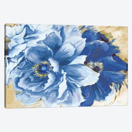 Beautiful Peonies In Indigo Canvas Print #PPI383} by Patricia Pinto Art Print