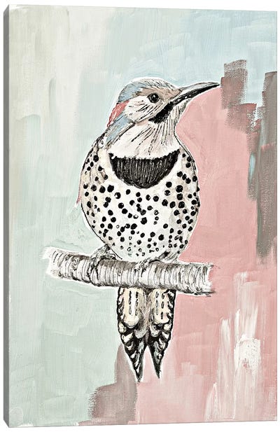 Beige Woodpecker I Canvas Art Print - Woodpecker Art