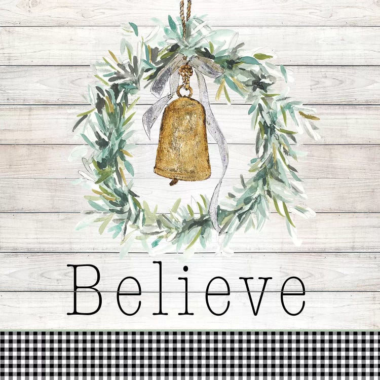 Believe Bell Wreath by Patricia Pinto wall art