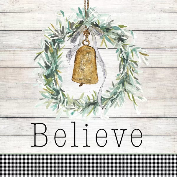 Rustic Winter: Believe Bell Wreath by Patricia Pinto