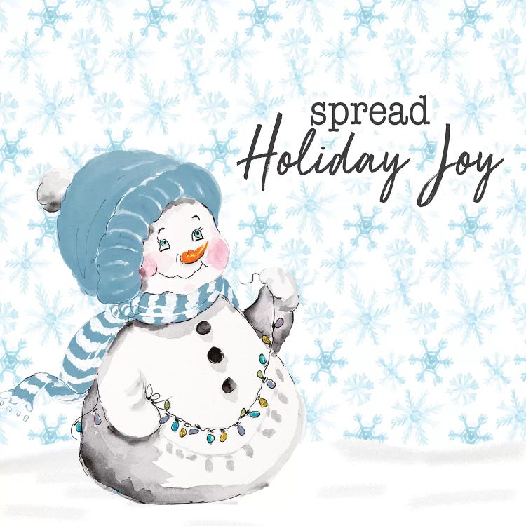 Blue Whimsical Christmas IV by Patricia Pinto wall art