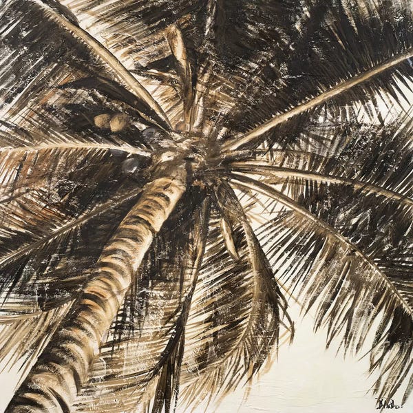 Black & White & Gold: Coconut Palm II by Patricia Pinto