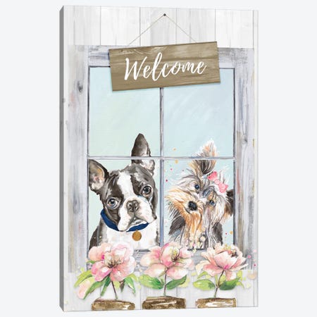 Doggy Welcome Canvas Print #PPI428} by Patricia Pinto Canvas Art