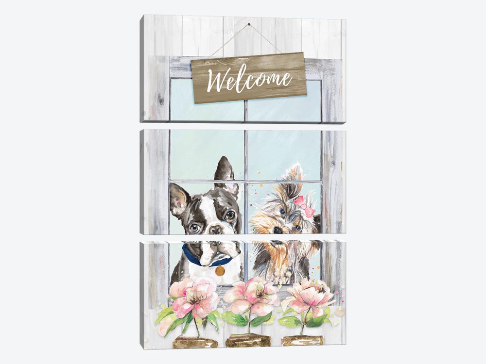 Doggy Welcome by Patricia Pinto 3-piece Canvas Art