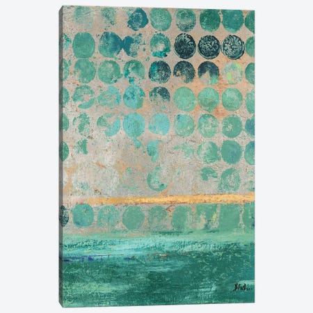 Dots On Teal Canvas Print #PPI429} by Patricia Pinto Canvas Wall Art