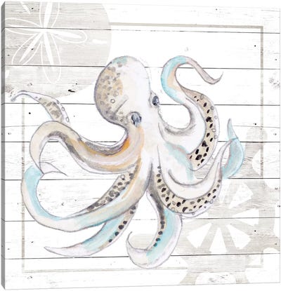 Explore Nautical V Canvas Art Print - Octopus Art