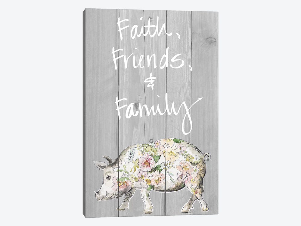 Faith Friends Family by Patricia Pinto 1-piece Canvas Art