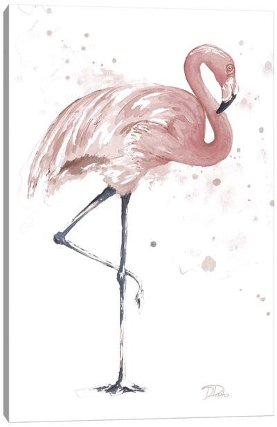 Flamingo Stand II Canvas Art Print - Patricia Pinto
