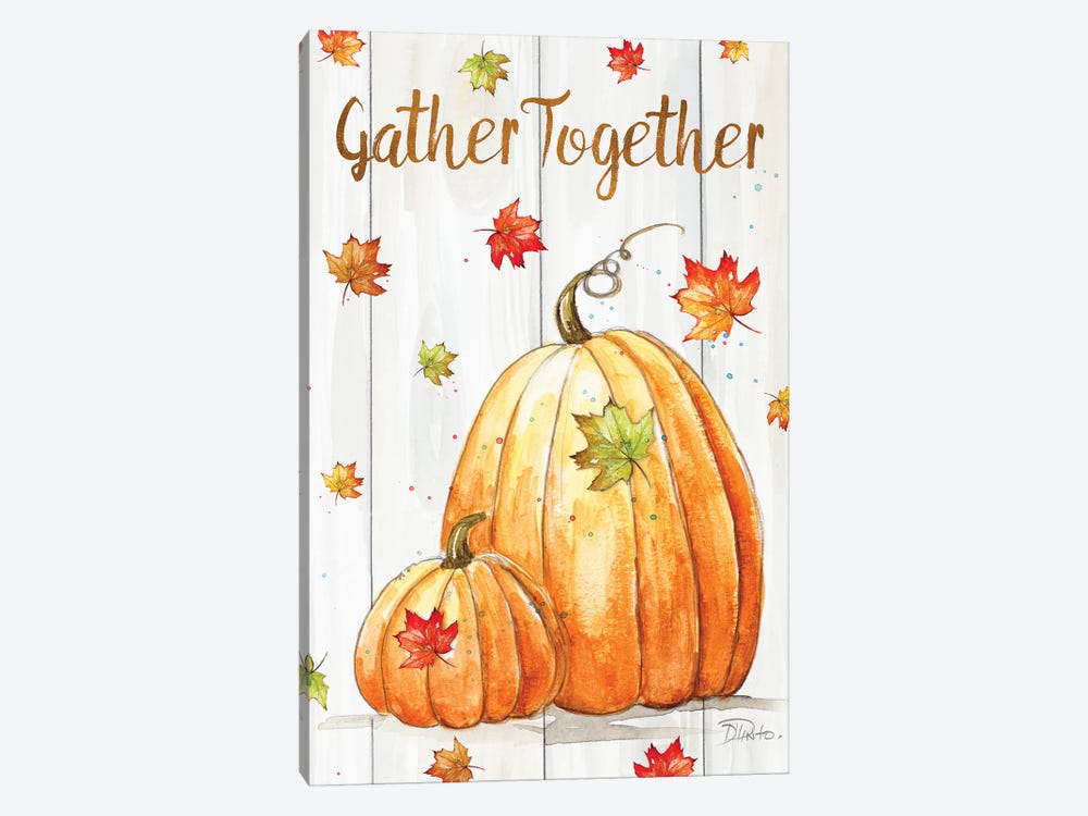 Gather Together Pumpkin by Patricia Pinto 1-piece Canvas Artwork
