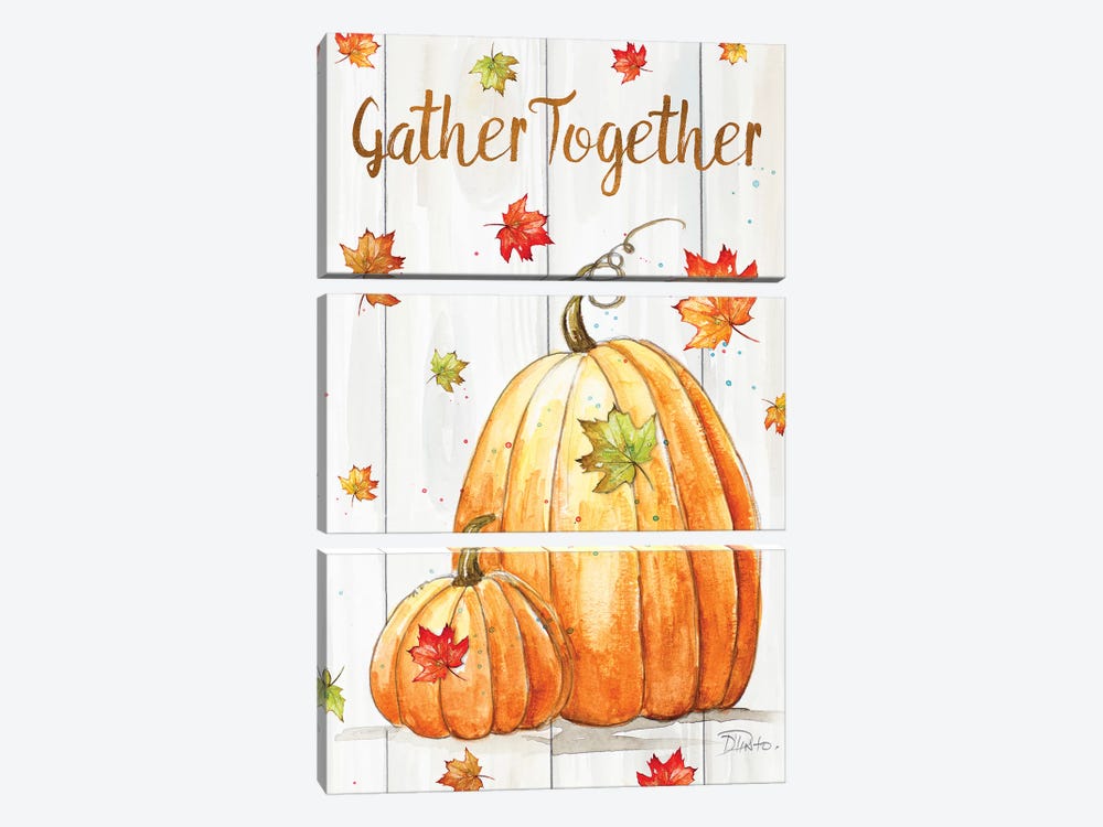 Gather Together Pumpkin by Patricia Pinto 3-piece Canvas Artwork