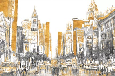 Golden City by Patricia Pinto multi panel art