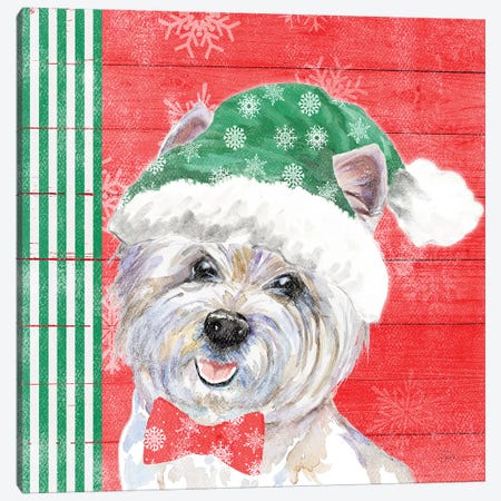 Holiday Puppy IV Canvas Print #PPI470} by Patricia Pinto Art Print