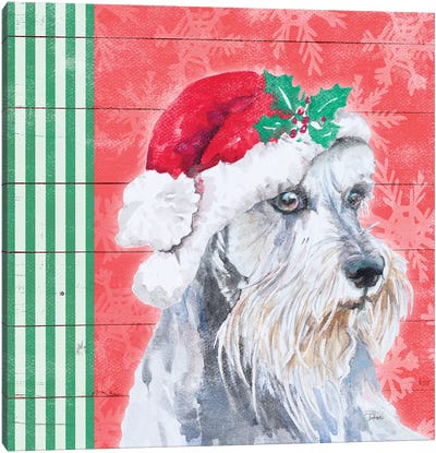 Holiday Puppy V Canvas Art Print - Christmas Animal Art