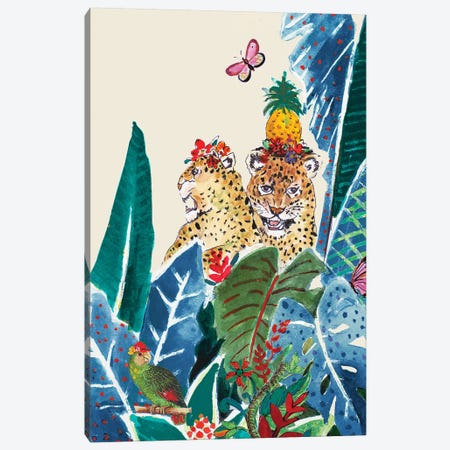 Jungle CarnIVal On Cream Canvas Print #PPI475} by Patricia Pinto Canvas Wall Art