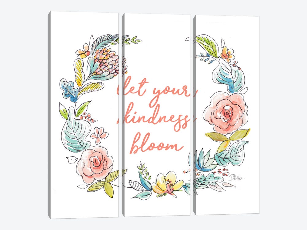 Let Your Kindness Bloom by Patricia Pinto 3-piece Canvas Wall Art