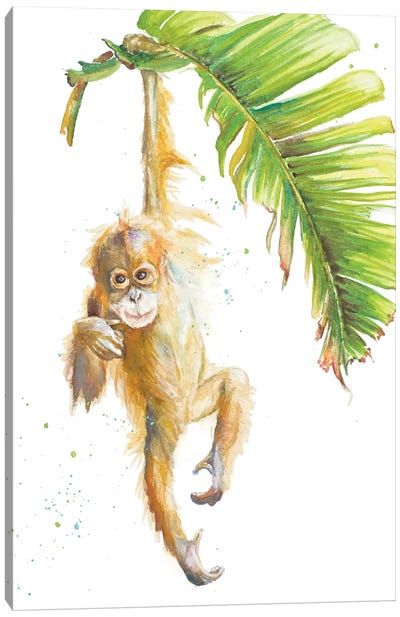 Monkeys In The Jungle I Canvas Art Print - Patricia Pinto