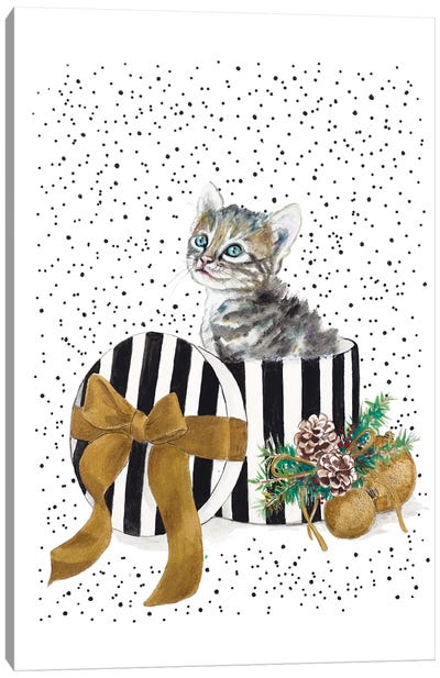 My Cute Present I Canvas Art Print - Christmas Animal Art