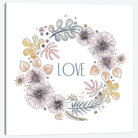 Nature Love Wreath Canvas Print #PPI502} by Patricia Pinto Canvas Art Print