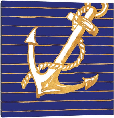 Nautical Anchor II Canvas Art Print - Kids Nautical Art