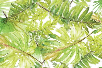 New Green Scattered Palms by Patricia Pinto canvas print