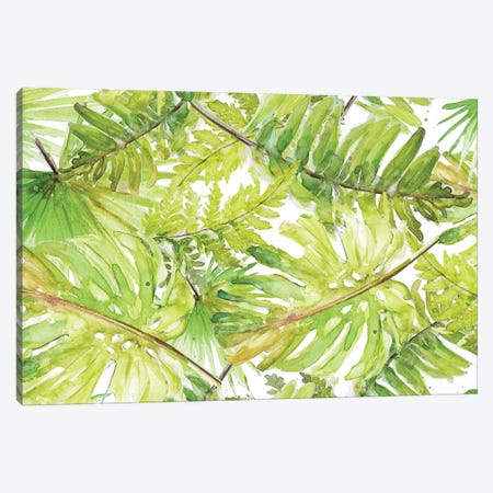 New Green Scattered Palms Canvas Print #PPI504} by Patricia Pinto Canvas Art