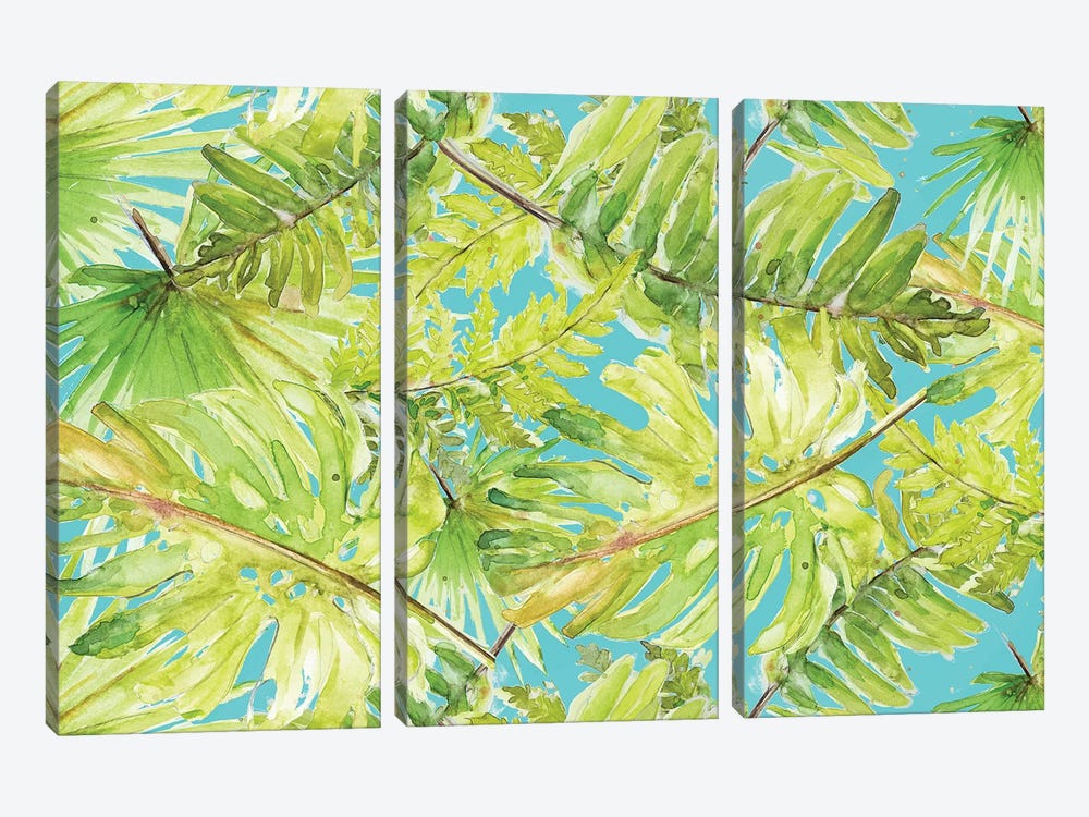 New Greens On Blue by Patricia Pinto 3-piece Canvas Art Print