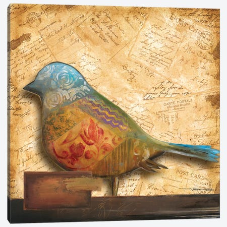 Bird of Collage I Canvas Print #PPI50} by Patricia Pinto Canvas Wall Art