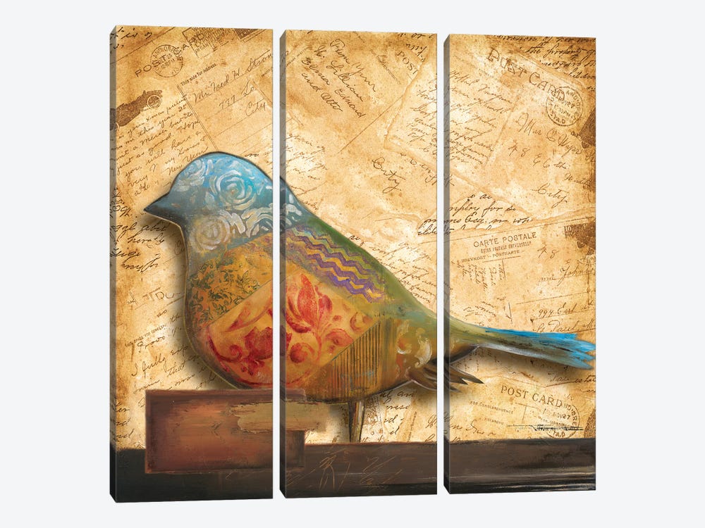 Bird of Collage I by Patricia Pinto 3-piece Canvas Print