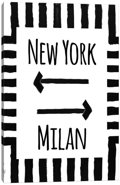 Ny Or Milan Canvas Art Print - Black & White Patterns