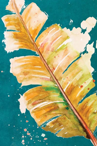 Patricia Pinto: Palma Fresca On Teal by Patricia Pinto