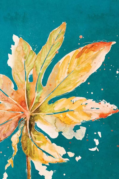 Patricia Pinto: Palma Nueva On Teal by Patricia Pinto