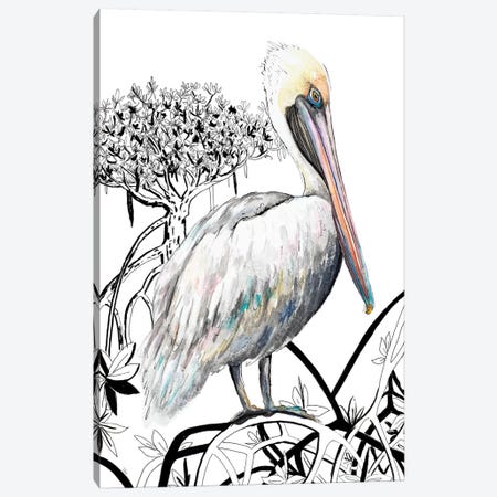 Pelican On Branch II Canvas Print #PPI525} by Patricia Pinto Canvas Artwork