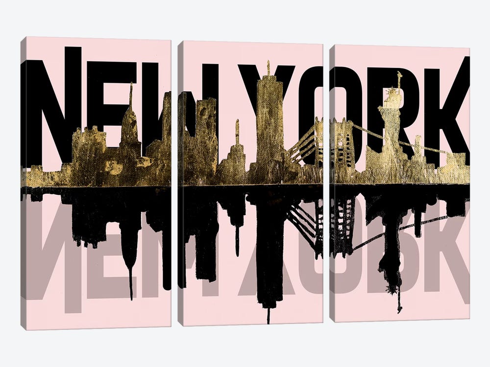 Pink, NY by Patricia Pinto 3-piece Canvas Print