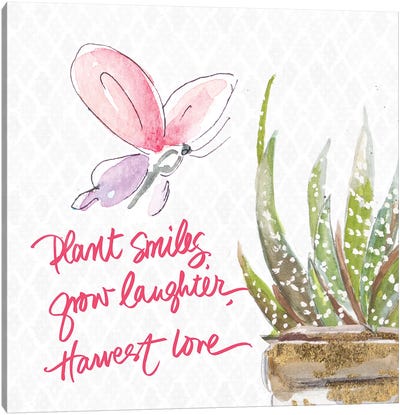 Plant Smiles Canvas Art Print - Happiness Art