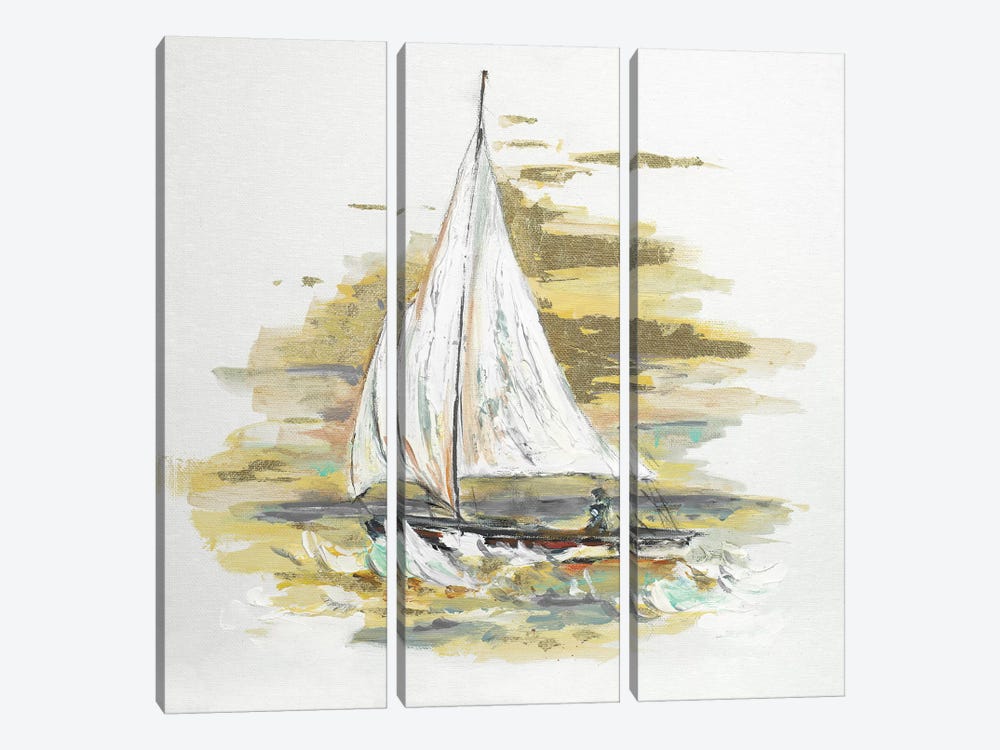 Sailing At Sunset I by Patricia Pinto 3-piece Canvas Art Print