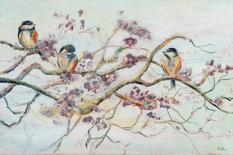 Birds on Cherry Blossom Branch